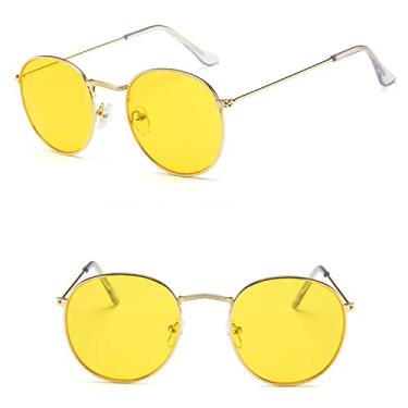Imagem de Óculos de Sol Retro Oval Feminino/Homem Designer Vintage Pequeno Preto Vermelho Amarelo Óculos Óculos de Sol, C6, Liga