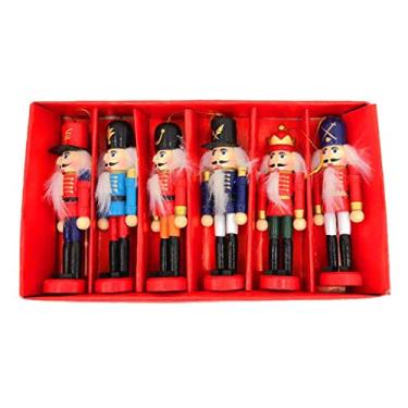 Imagem de Tongina 6 peças de 12,5 cm Fantoche Quebra-Nozes Enfeites de Natal Decoração de Mesa Desenhos Desenho Nozes Soldados Banda Bonecas Quebra-Nozes