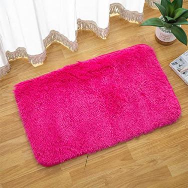 Imagem de SHENGANG Tapetes felpudos antiderrapantes tapete de banho de banheiro sala de estar tapete de sala de jantar tapetes e carpete para casa decoração do quarto tapete de chuveiro, fúcsia, 40x60cm