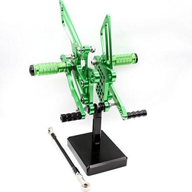 Imagem de Conjunto de descansos de pé traseiros para pés Krace Rearsets com pedais para câmbio de pé adequado para Honda Suzuki Yamaha KawasakiKrace Kawasaki Ninja ZX6R ZX636 2009-2019 verde KX-JT-ZX6R-0915