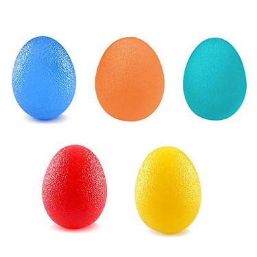 Imagem de Tingpai 5 unidades de te pia de mão pa dedo exercício pega bola forma de ovo de força apertar alívio de tensão