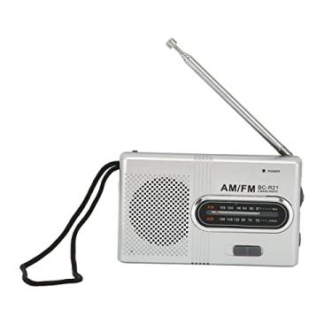 Imagem de Rádio AM FM portátil, alto-falante de 5W operado por bateria, rádio transistor de bolso portátil duradouro, alto-falante grande, conector de fone de ouvido para presente, idoso, casa
