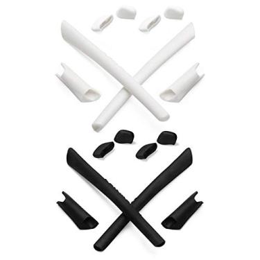 Imagem de Mryok 2 pares de kits de substituição de fones de ouvido para meia jaqueta/meia jaqueta Oakley XLJ/meia jaqueta ajuste asiático - branco e preto