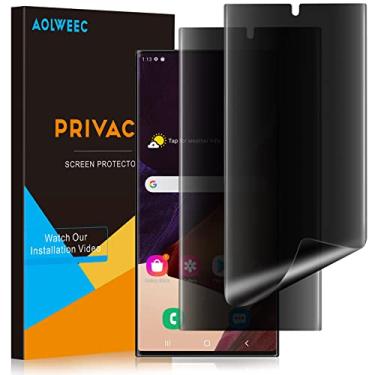 Imagem de [Pacote com 2] Aolweec Galaxy Note 20 Ultra 5G Protetor de tela de privacidade, suporte amigável para desbloqueio na tela, protetor de tela de TPU macio adesivo completo anti-espião [não é de vidro] para Samsung Galaxy Note 20 Ultra