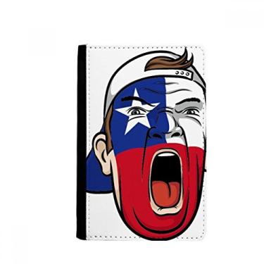 Imagem de Bandeira do Chile Maquiagem Facial Cabeça Gritando Boné Porta-Passaporte Notecase Burse Carteira Capa Bolsa Cartão, Multicolorido.