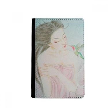 Imagem de Carteira com pássaro estilo chinês aquarela porta-passaporte Notecase Burse capa carteira porta-cartão, Multicolor