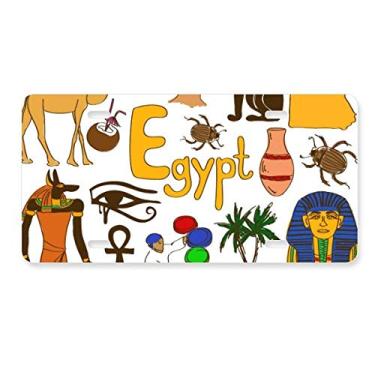 Imagem de DIYthinker Placa de licença bandeira nacional de animais do Egito Landscap Acessório de aço inoxidável para decoração de carro
