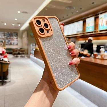 Imagem de Capa de acrílico brilhante de luxo para iphone xs max x xr candy color transparente pc tpu capa de armadura híbrida para iphone 11 12 13 pro max, laranja, para iphone 13