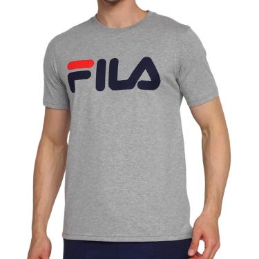 Imagem de Camiseta Masculina Fila mc Letter Premium Cinza Mescla - 1043035