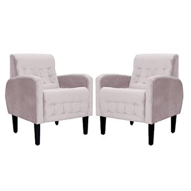 Imagem de Kit 02 Poltronas Decorativa Luiza Para Escritório Veludo Cores - DS Estofados