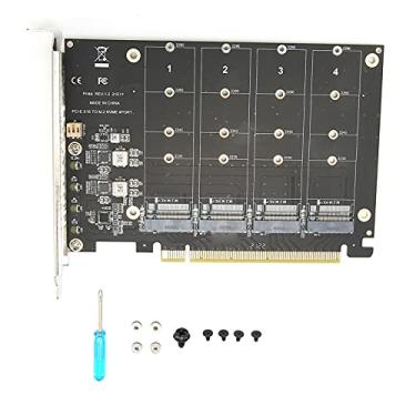 Imagem de Yosoo Health Gear Placa de expansão de 4 portas NVMe para PCIe Host Controller, cartão adaptador M.2 PCIE, SSD M.2 NVMe para PCIE X16 M Key Hard Drive Converter Reader Expansion Card