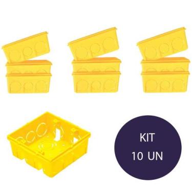 Imagem de Kit 10Un Caixa De Embutir 4X4 Amarela Tramontina