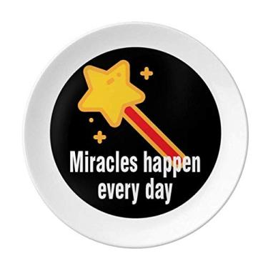 Imagem de Miracles Happen Every Day Prato Decorativo de Porcelana Salver Prato de Jantar