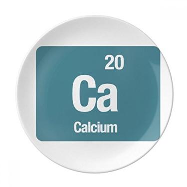 Imagem de Prato de ciência de elementos químicos de cálcio Ca decorativo de porcelana Salver talheres, Prato de jantar