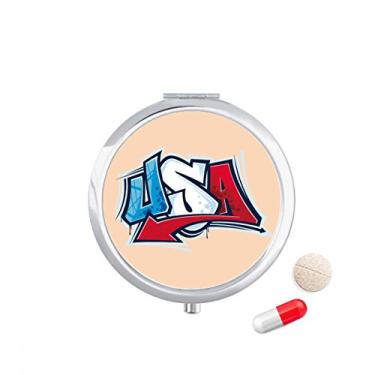 Imagem de USA American Style Words Caixa de armazenamento de medicamentos com graffiti