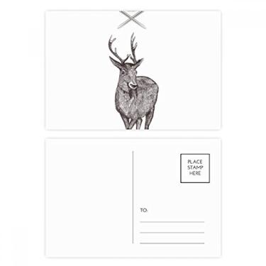 Imagem de Cartão postal de aniversário com espada de alce coroa animal estilo barroco