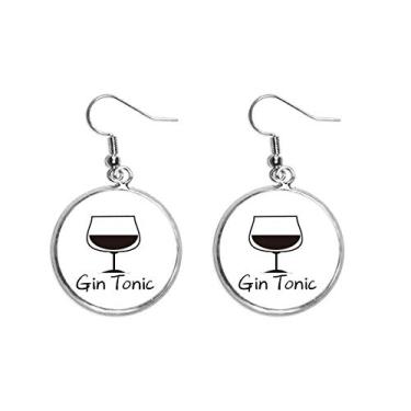 Imagem de Silhouette Of Gin Tonic Brinco de coquetel com pingente de prata joia feminina