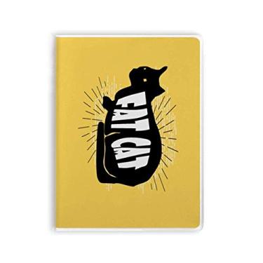 Imagem de Caderno com silhueta de gato de animal preto natural capa de goma Diário capa macia
