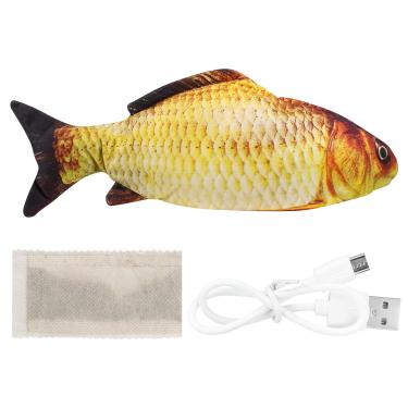 Imagem de VELIHOME Brinquedo de pelúcia de peixe em movimento elétrico com luz e som realista flopping peixe, brinquedo de movimento gatinho para gatos e animais de estimação