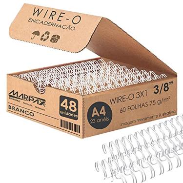 Imagem de Wire-o para Encadernação 3x1 A4 Branco 3/8 para 60fls 48un