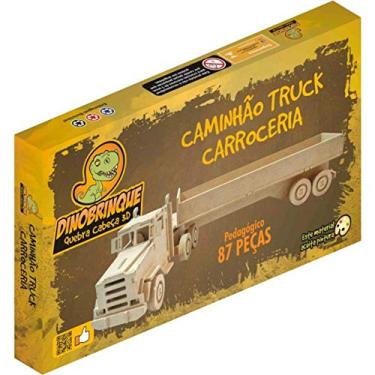 Imagem de Quebra Cabeça 3d Caminhão Carroceria 87 Peças Em Mdf - Dinobrinque