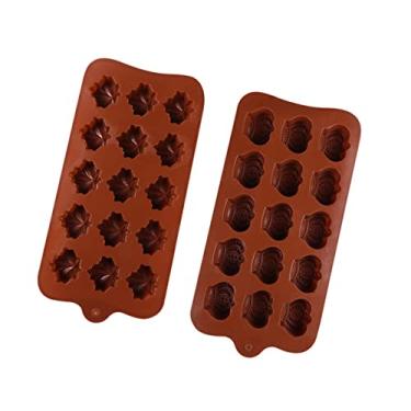 Imagem de HEMOTON 2 Unidades Molde De Chocolate Molde De Folha De Bordo Molde De Muffin Moldes De Sabonete De Geléia Moldes De Gomas De Silicone Moldes De Sobremesa Molde De Fondant Doce De Açúcar
