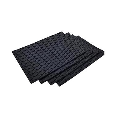 Imagem de Colaxi 4x Almofadas de Tração para Prancha de Deck Tail Pad Multiuso EVA Tapete para Barco Antiderrapante Folha de Decking para Skimboard, PRETO