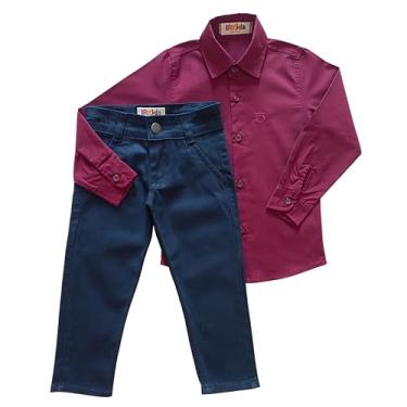 Imagem de Roupa Social Festa Casamento Menino - Bordô Com Marinho (2)