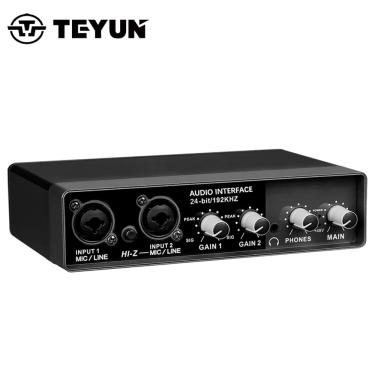 Imagem de TEYUN Q-24 Q-22 Q-12 Professional Sound Card Audio Mixer Channel Monitoring Guitarra Elétrica