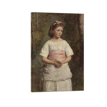Imagem de John Millais Canvas Wall Art Pictures-Famous Art Prints with Wooden Frame-Bedroom Wall Art Artwork Painting-Reproduction Print on Canvas Fall from Nest 30x45cm12x18inch Framed