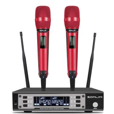 Imagem de SOMLIMI original EW135G4 Sem Fio Microfone Profissional para Cantares Performances dePalco Karaoke Conferenciada lgreja Palestr (135-Red)
