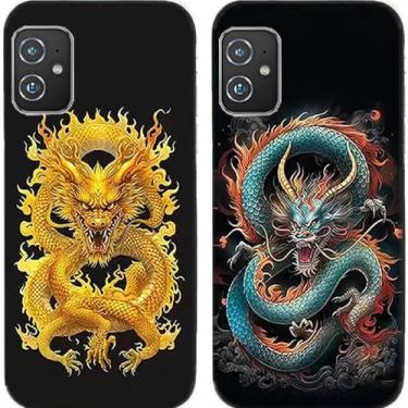 Imagem de 2 peças dragão chinês TPU gel silicone capa de telefone traseira para Asus Zenfone 8/9/10 (Asus Zenfone 8)