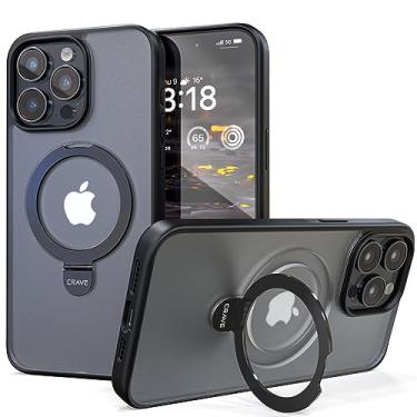 Imagem de Crave Capa com suporte para iPhone 15 Pro Max, compatível com MagSafe Capa de proteção à prova de choque com suporte para Apple iPhone 15 Pro Max (6,7 polegadas) - Preto