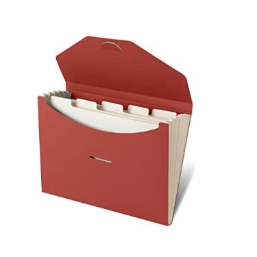 Imagem de Blue Lake ECOLIFE Papel reciclável 6 bolsos expansível pasta de documentos sem plástico, organizador de arquivos sanfonado - tamanho carta A4, capacidade para 200 folhas para escola, escritório, casa