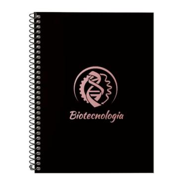 Imagem de Caderno Universitário Espiral 1 Matéria Profissões Biotecnologia (Preto e Rosê)