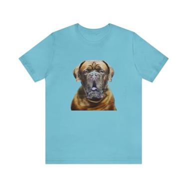 Imagem de Camiseta de manga curta unissex Dogue de Bordeaux da Doggylips, Turquesa, M