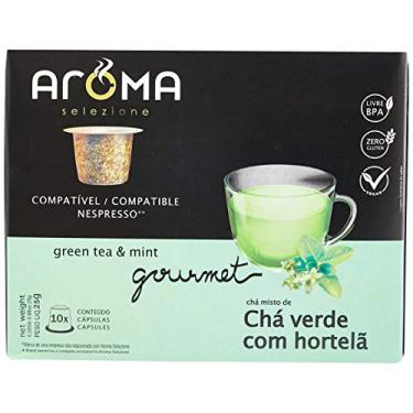 Imagem de Aroma Selezione Cápsulas De Chá Verde Com Hortelã Compatível Com Nespresso Contém 10 Cápsulas