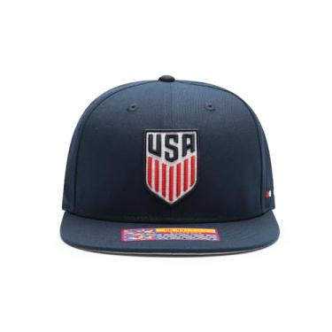 Imagem de Boné Snapback Ajustável Team USA - Seleção Nacional de Futebol dos EUA "Dawn" - Azul Marinho, Azul marinho, Tamanho Único