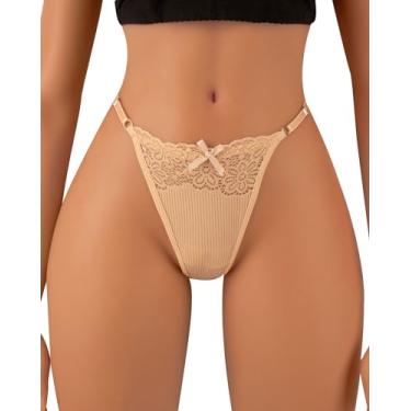 Imagem de Banamic Calcinha tanga feminina tanga T traseira cintura baixa sem costura sexy, Nude 380, P