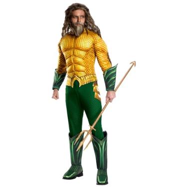 Imagem de Rubie's Fantasia masculina de luxo de Aquaman para adultos, como mostrado, Conforme mostrado., Standard