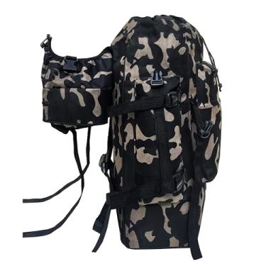 Imagem de Mochila Masculina Cargueira Camping Mochilão Impermeável Reforçada Esportiva Resistente Ideal para Trilhas Viagens Camping Acampamento (Preto camuflado)