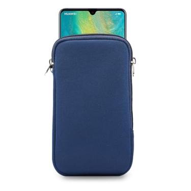 Imagem de Bolsa de cinto Capa de telefone de neoprene de 7,2 polegadas, bolsa universal de pescoço com zíper para Sony Xperia 10 Plus, Xperia 1, Xperia Pro, para Galaxy Xcover6 Pro, S20 Ultra, S21 Ultra 5G, A14