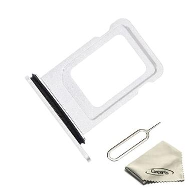 Imagem de Compartimento para bandeja de cartão SIM compatível com iPhone 12 Pro, iPhone 12 Pro Max, compartimento para bandeja de carro para iPhone 12 Pro/iPhone 12 Pro Max, suporte de cartão SIM de substituição (prata)