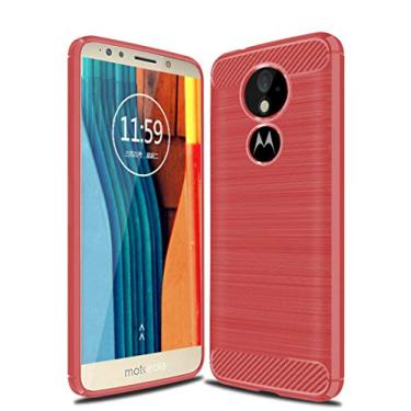 Imagem de Capa para Moto G6 Play, capa de material de fibra de carbono, macia, antiderrapante macia, anti-impressões digitais, capa totalmente protetora para Moto G6 Play