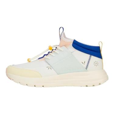 Imagem de Hey Dude Tênis feminino Sirocco Mid Color-Block – Cabedal têxtil e forro – Palmilha acolchoada, Branco/Multi, 35