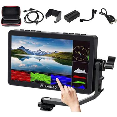 Imagem de FEELWORLD F5 Pro V4+ Bateria + Carregador + Estojo de Transporte Tela Sensível ao Toque 6 Polegadas Monitor de Campo com 3D LUT F970 Kit Externo Instalação para Transmissão Sem Fio Suporte 4K Entrada