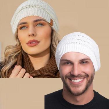 Imagem de Touca Caída Tricô Gorro Boina Beanie Lã Masculina Feminina Macio Quent