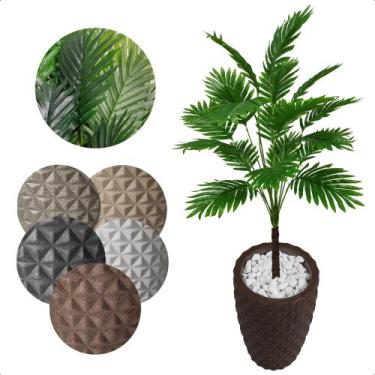 Imagem de Coqueiro Artificial Permanente com Vaso Decoração - Flor de Mentirinha