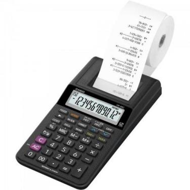 Imagem de Mini Calculadora com Bobina 12 Digitos HR-8RC-WE-B-DC Preta Casio