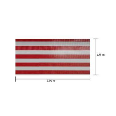 Imagem de Lona Listrada Barraca De Feira 3,00 X 1,45 - Alvorada, Vermelho